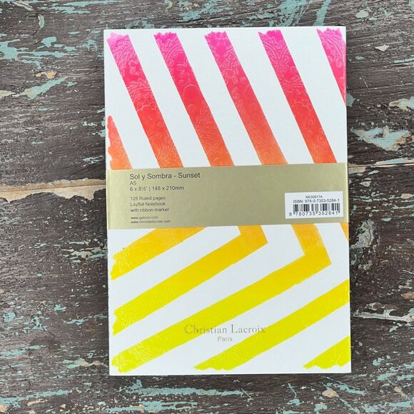 NIP Christian Lacroix Paseo Sol y Sombra Ombré Rainbow Layflat Ruled Notebook - Picture 3 of 5